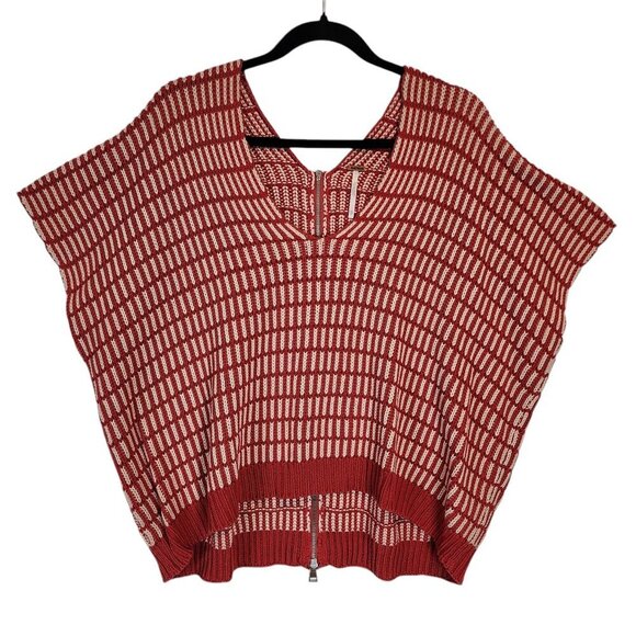 Free People Something Special Oversized Boxy Fit‎ Sweater Functional Zip Back XS - Picture 2 of 11